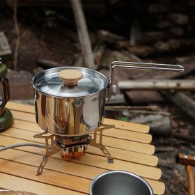 Outdoor multifunctional 304 stainless steel boiling kettle mountaineering portable coffee pot foldable fishing camping pot teapot