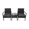 Outdoor Patio Furniture Set 3 Pieces Grey Sectional Sofa Sets PE Rattan Patio Conversation Set with Coffee Tables