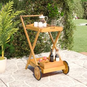 Tea Trolley 21.3"x34.3"x35.4" Solid Wood Acacia