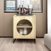 Storage Cabinet with Glass Door, Sideboard Buffet for Kitchen,Dining Room, Oak