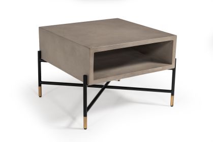 Modrest Walker Modern Concrete &amp; Metal Coffee Table