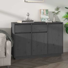 Sideboard Gray 43.3"x13.4"x29.5" Solid Wood Pine