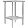 Kitchen Work Table 23.6"x23.6"x33.5" Stainless Steel