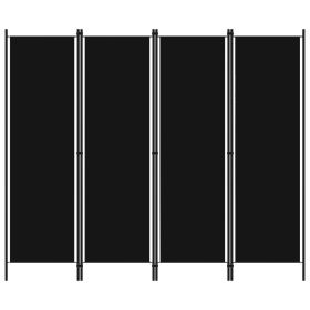 4-Panel Room Divider Black 78.7"x70.9"