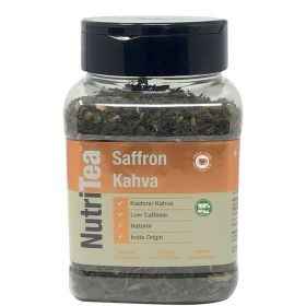 NUTRITEA Natural Kashmiri Saffron Khava Chai, 4 oz(113.5 gm) Full Leaf Gourmet Jar - Makes 55 Cups -Low Caffeine - Kashmir Khava