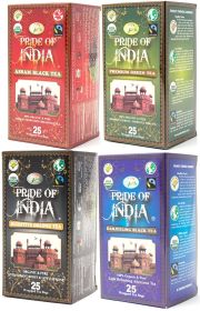 Pride Of India - Organic Assorted Classic Tea Bag Variety Pack (25 tea bags x 4 Types)