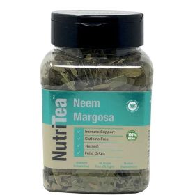 NUTRITEA Natural Neem Margosa Tea, 2oz (56 gms) Gourmet Jar - Makes 28 Cups - Good for Immune Support