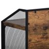 TREXM Cabinet Metal Mesh Double Door with Universal Wheel; Different Space Size Kitchen Cart (Distressed Brown)