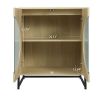 Storage Cabinet with Glass Door, Sideboard Buffet for Kitchen,Dining Room, Oak