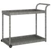 Bar Cart Gray 39.4"x17.7"x32.7" Poly Rattan