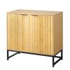 Bamboo 2 door cabinet; Buffet Sideboard Storage Cabinet; Buffet Server Console Table; Accent Cabinet; for Dining Room; Living Room; Kitchen; Hallway