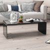 Whole Tempered Glass Tea Table Coffee Table; Table for Living Room; Black