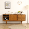 Oak Two Door Four Drawer Cabinet for Restaurant and Kitchen Storage