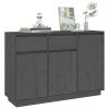 Sideboard Gray 43.3"x13.4"x29.5" Solid Wood Pine