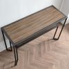 Tea table; Iron art living room side a few; 48inch Narrow Console Table for Living Room Or Hallway(Black/Brown)