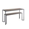 Tea table; Iron art living room side a few; 48inch Narrow Console Table for Living Room Or Hallway(Black/Brown)