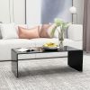 Whole Tempered Glass Tea Table Coffee Table; Table for Living Room; Black