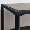 Tea table; Iron art living room side a few; 48inch Narrow Console Table for Living Room Or Hallway(Black/Brown)