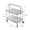 2 Tier Rolling Metal Serving Cart