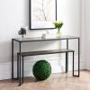 Tea table; Iron art living room side a few; 48inch Narrow Console Table for Living Room Or Hallway(Black/Brown)