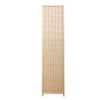 6 Panel Bamboo Room Divider;  Private Folding Portable Partition Screen for Home Office - Natural