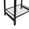 2-Tier End Table; Industrial Side Table Nightstand with Durable Metal Frame; Coffee Table with Mesh Shelves for Living Room; Oak Finish