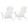 Patio Adirondack Chairs with Tea Table Solid Fir Wood White