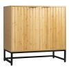 Bamboo 2 door cabinet; Buffet Sideboard Storage Cabinet; Buffet Server Console Table; Accent Cabinet; for Dining Room; Living Room; Kitchen; Hallway