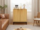 Bamboo 2 door cabinet; Buffet Sideboard Storage Cabinet; Buffet Server Console Table; Accent Cabinet; for Dining Room; Living Room; Kitchen; Hallway