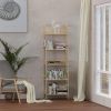 WTZ Bookshelf; Ladder Shelf; 5 Tier Bamboo Bookcase; Rustic Open Book Case for Bedroom; Living Room; Office; BC-238 Primary Colors