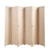 6 Panel Bamboo Room Divider;  Private Folding Portable Partition Screen for Home Office - Natural