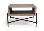 Modrest Walker Modern Concrete &amp; Metal Coffee Table