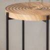 20.47"Modern Thread Design Round Coffee Table ; MDF Table Top with Cross Legs Metal Base