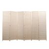 6 Panel Bamboo Room Divider;  Private Folding Portable Partition Screen for Home Office - Natural