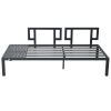 TOPMAX Outdoor 3-piece Aluminum Alloy Sectional Sofa Set with End Table and Coffee Table; Black Frame+Gray Cushion