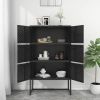 Highboard Black 31.5"x13.8"x53.1" Steel