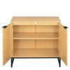 Bamboo 2 door cabinet; Buffet Sideboard Storage Cabinet; Buffet Server Console Table; Accent Cabinet; for Dining Room; Living Room; Kitchen; Hallway