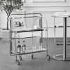 2 Tier Rolling Metal Serving Cart