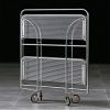 2 Tier Rolling Metal Serving Cart