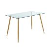 Dining Table Set Modern 5 Pieces Room Mid Century Tempered Glass Kitchen and 4