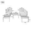 TOPMAX Outdoor 3-piece Aluminum Alloy Sectional Sofa Set with End Table and Coffee Table; Black Frame+Gray Cushion