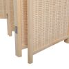 6 Panel Bamboo Room Divider;  Private Folding Portable Partition Screen for Home Office - Natural