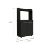 Charlotte 1-Shelf 2-Door Kitchen Pantry Black Wengue