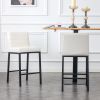 Cheap Modern Design High Counter Stool metal legs Kitchen Restaurant white pu Bar Chair(set of 2)