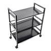 Widen 3 Tiers Multi-functional Storage Cart Black