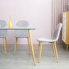 Dining Table Set Modern 5 Pieces Room Mid Century Tempered Glass Kitchen and 4