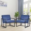 Modern design high quality fabric(BLUE) + steel armchair; for Kitchen; Dining; Bedroom; Living Room