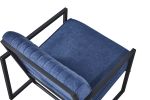 Modern design high quality fabric(BLUE) + steel armchair; for Kitchen; Dining; Bedroom; Living Room