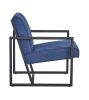 Modern design high quality fabric(BLUE) + steel armchair; for Kitchen; Dining; Bedroom; Living Room