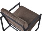 Modern design high quality fabric (BROWN)+ steel armchair; for Kitchen; Dining; Bedroom; Living Room